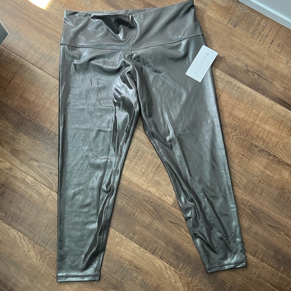 Athleta Elation Shine Tight Pant Sparkly Silver 2X